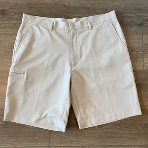 W38 Like New Grand Slam Men's Athletic Golf Shorts Dark Chalk / Cream / Tan 38